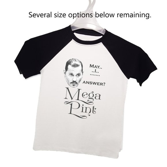 Mega Pint T-Shirt in 2-Tone White with Black Sleeves - Picture 1 of 2